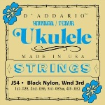 D'addario D'Addario J54 Tenor Black Nylon Hawaiian Ukulele Set