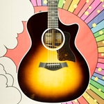 Taylor 414CE-R Spruce & Rosewood V-Class Acoustic Electric Guitars, Hardcase - Sunburst finish