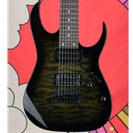Ibanez GRG7221QA 7 String Electric Guitar Trans Black GRG7221QATKS