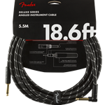 Fender Deluxe Series Instrument Cable, Straight/Angle, 18.6', Black Tweed 0990820079