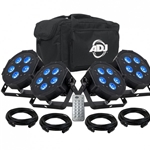American Dj ADJ American DJ MEG386 Mega Flat Hex Pak Lighting Kit +Cables +Remote +Carry Bag