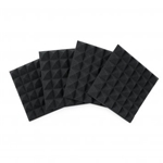 Frameworks Four (4) Pack of 2”-Thick Acoustic Foam Pyramid Panels 12”x12” – Charcoal Color GFW-ACPNL1212PCHA-4PK