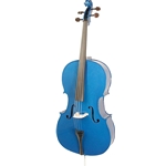 Stentor Harlequin 4/4 Cello, Blue, Carry Bag, Bow 1490ABU