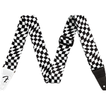 Fender Wavy Checkerboard Polyester Strap, Black/White 0990637288