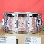 Used Ludwig 6.5" x 14" Classic Maple Snare Drum in rare Rose Marine Pearl wrap (like new) Bowtie lugs. ISS26117