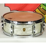 1966 Ludwig Pioneer 491 Snare Drum, 14" x 5" WMP, White Marine Pearl ISS27355