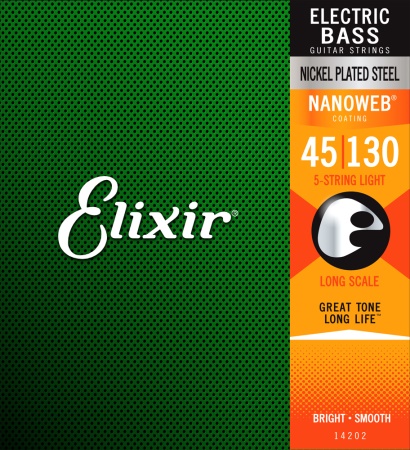 Elixir 5 String Light Long Nano 45-130 14202