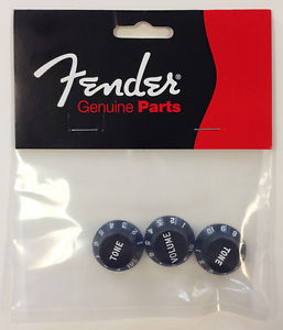 Fender Volume/Tone Knob Set, Strat®, Black, Set of 3 0991365000