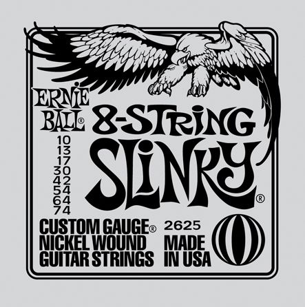 Ernie Ball 8-String Slinky Electric Guitar Strings 10-74 (P02625)