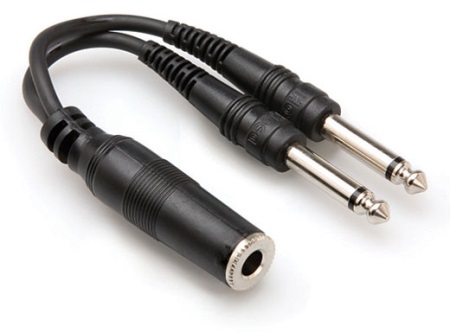 Hosa YPP-106 1/4 TR Female to Dual 1/4 TR Male Y Cable