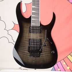 Ibanez GIO Series GRX70QA Electric Guitar, Quilt Top, Transparent Black Sunburst GRX70QATKS