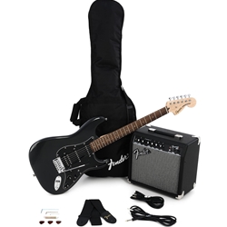 Fender Squier Affinity Series™ Stratocaster® HSS Pack, Laurel Fingerboard, Charcoal Frost Metallic, Gig Bag, 15G - 120V 0372821069