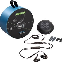 Shure Black AONIC 215, Universal 3.5mm remote + mic for Apple & Android SE215DYBK+UNI
