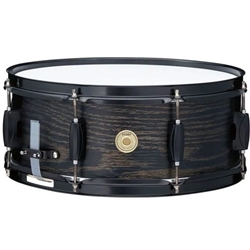 Tama WOODWORKS POPLAR 14"x5.5" SNARE DRUM - Black Oak Wrap WP1455BKBOW