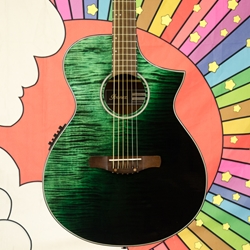 Ibanez AEWC32FMGFD Acoustic-Electric Guitar - Green Sunset Fade AEWC32FMGSF