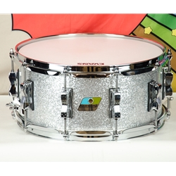 Used Ludwig Classic Maple Snare, 6.5" x 14", Silver Sparkle, B/O Badge ISS27275